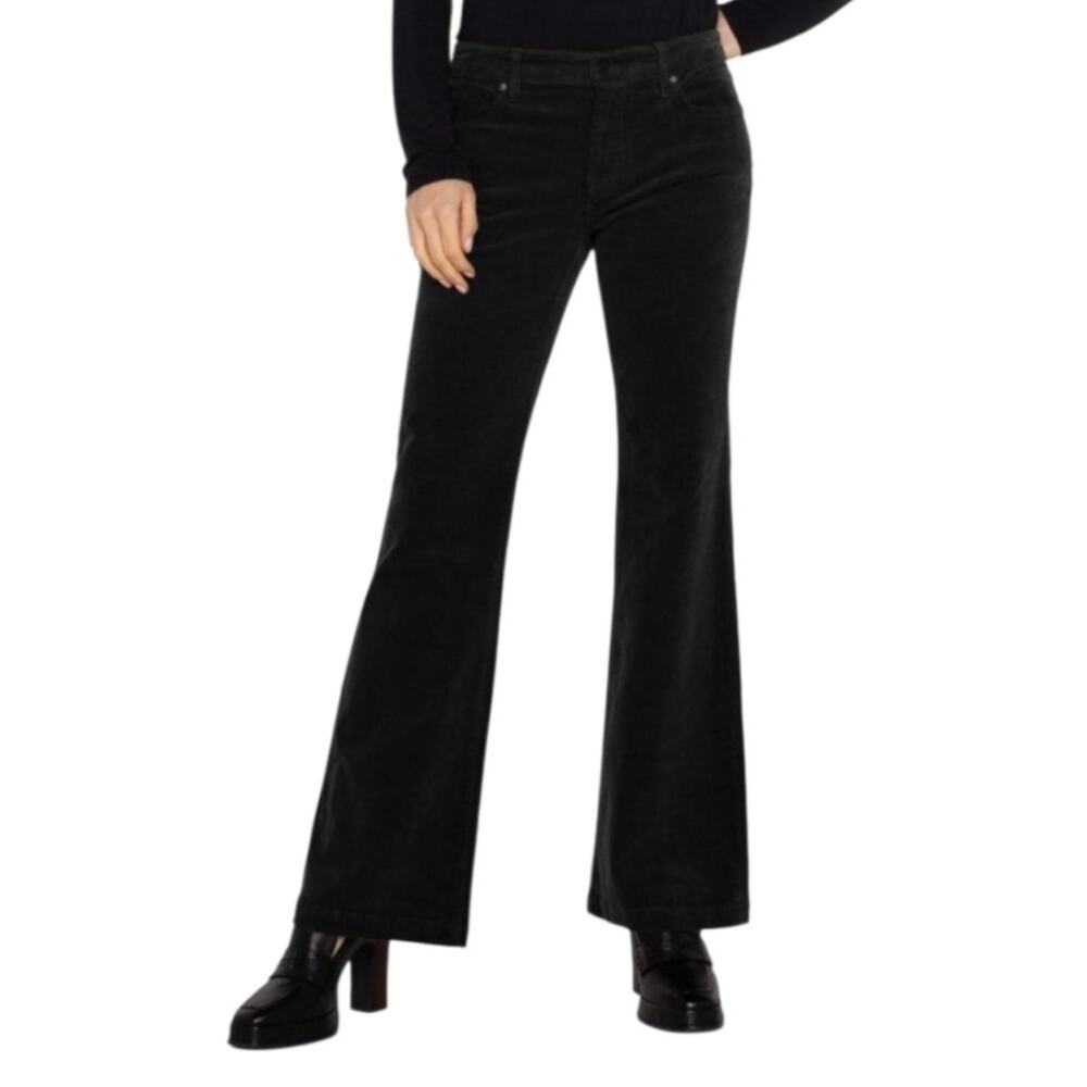Liverpool Corduroy Jeans Women's Size 12/31 Hannah Flare Black Onyx Stretch NWT